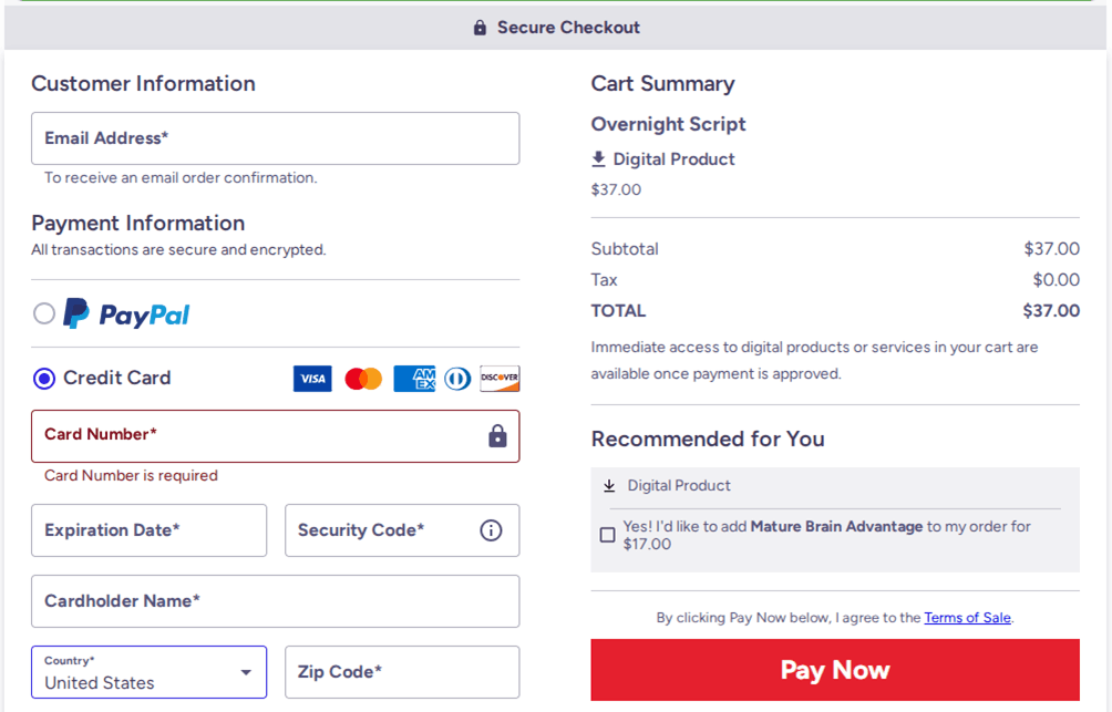 Overnight Script Checkout